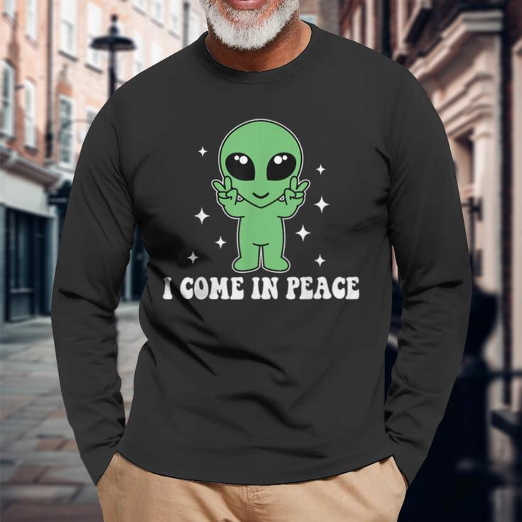 I Come In Peace Alien Couples Matching Valentine's Day Long Sleeve T-Shirt Gifts for Old Men