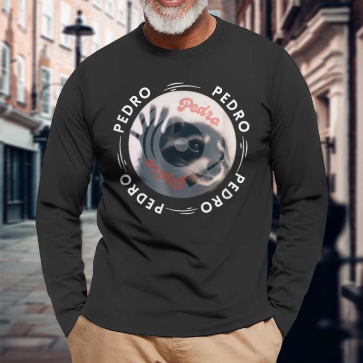 Pedro Tanzender Waschbär Pedro Pedro Tanzender Waschbär Meme Langarmshirts Geschenke für alte Männer