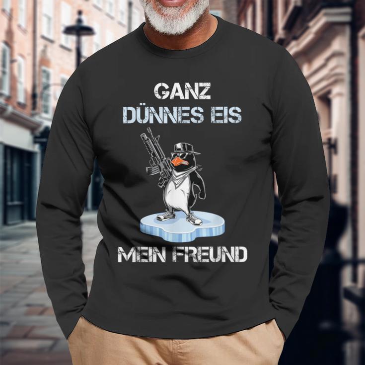 Penguin Ganz Thin Eis Mein Freund S Langarmshirts Geschenke für alte Männer