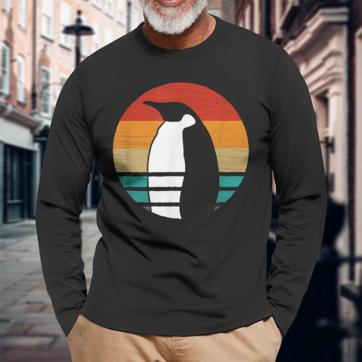 Penguin Retro Style Vintage Long Sleeve T-Shirt Gifts for Old Men