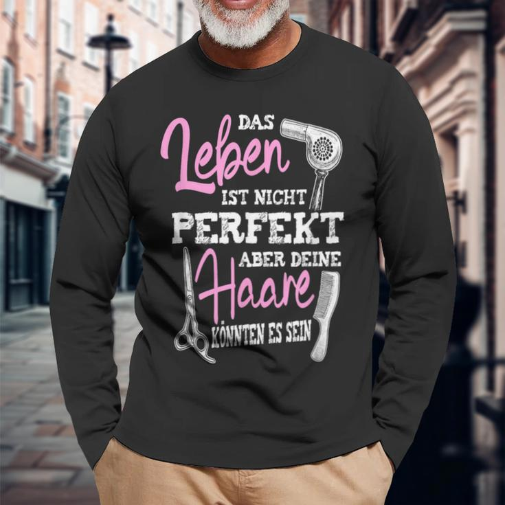 Perfektes Haar Langarmshirts - Motiv Das Leben Ist Nicht Perfekt, Germany Geschenke für alte Männer