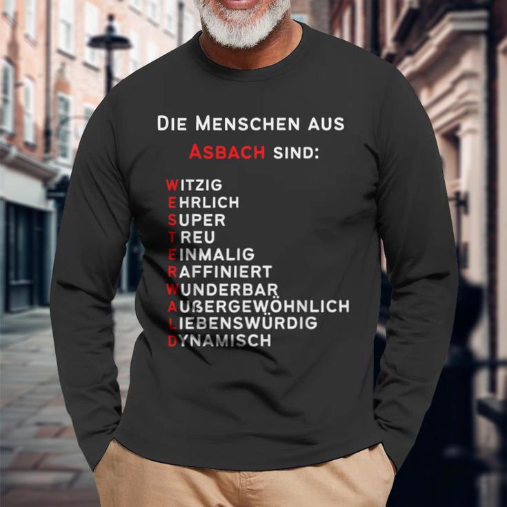 Personalisiertes Asbach-Stadtstolz Langarmshirts, Text in Akrostichon-Form Geschenke für alte Männer