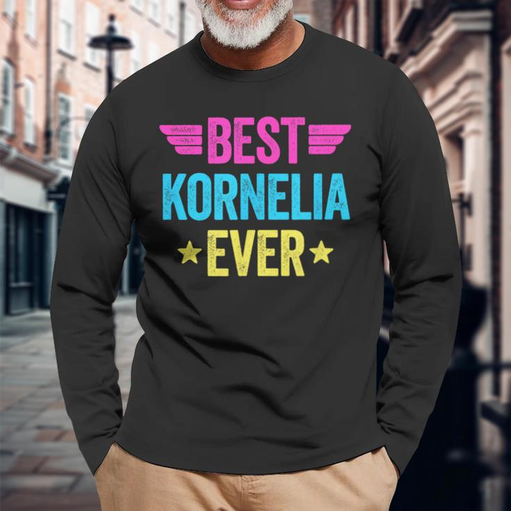Personalisiertes Langarmshirts Beste Kornelia Ever, Buntes Design Geschenke für alte Männer
