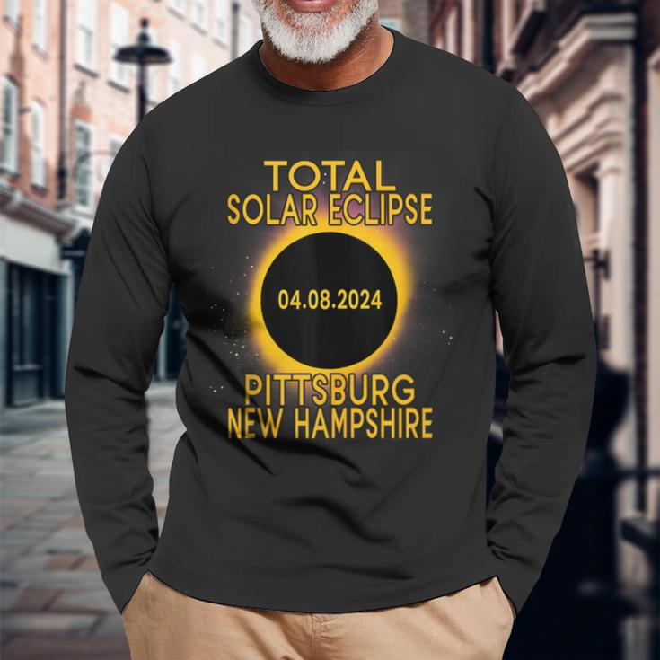 Pittsburg New Hampshire Total Solar Eclipse 2024 Long Sleeve T-Shirt Gifts for Old Men