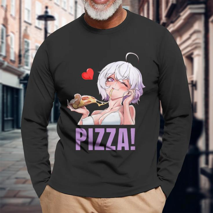 Pizza Lover Anime Langarmshirts Geschenke für alte Männer