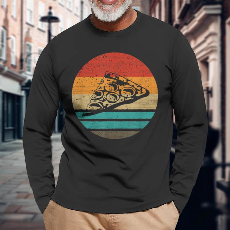 Pizza Slice Retro Style Vintage Long Sleeve T-Shirt Gifts for Old Men