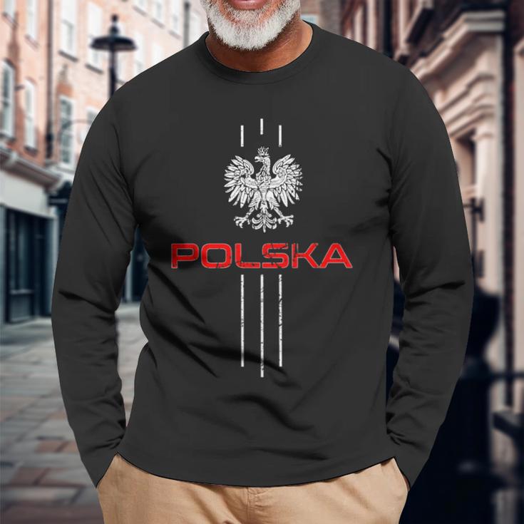 Poland Polska Polski Eagle Kurwa Meme Warsaw City Langarmshirts Geschenke für alte Männer