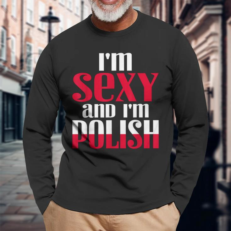 Poland Polska Poland Slogan For Proud Poland And Polinners Langarmshirts Geschenke für alte Männer