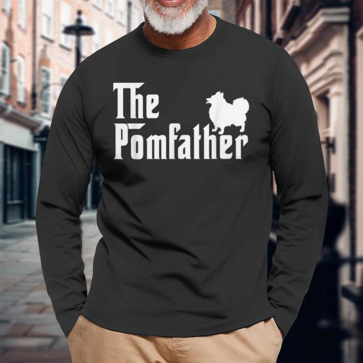 The Pom Father Pomeranian Dog Lover Dad Fathers Day Long Sleeve T-Shirt Gifts for Old Men