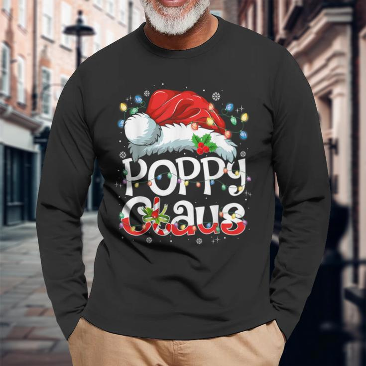 Poppy Claus Xmas Santa Matching Family Christmas Pajamas Long Sleeve T-Shirt Gifts for Old Men