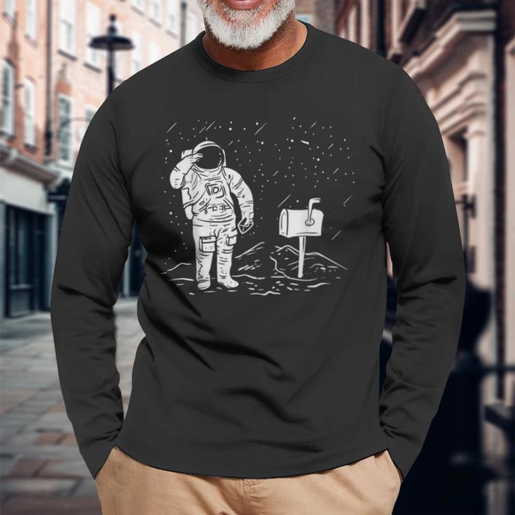 Postal Worker For Delivery Mailman Astronaut Long Sleeve T-Shirt Gifts for Old Men