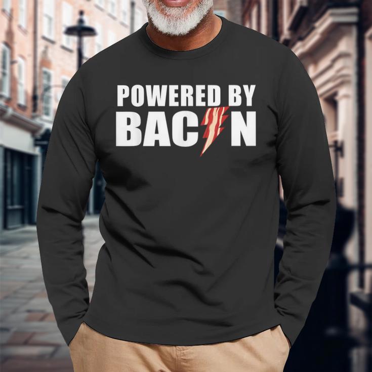 Powered By Bacon Long Sleeve T-Shirt Gifts for Old Men