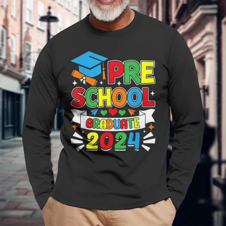 Preschool Graduate Pre-K Grad 2024 Preschool Graduation 2024 Long Sleeve T-Shirt Gifts for Old Men