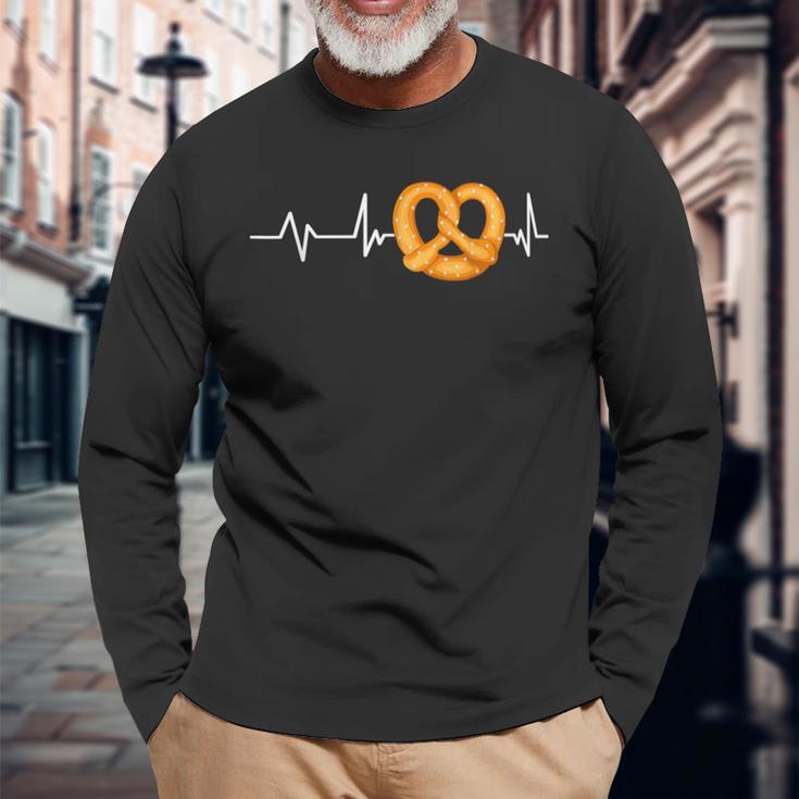 Pretzel Heartbeat Pretzel Langarmshirts Geschenke für alte Männer