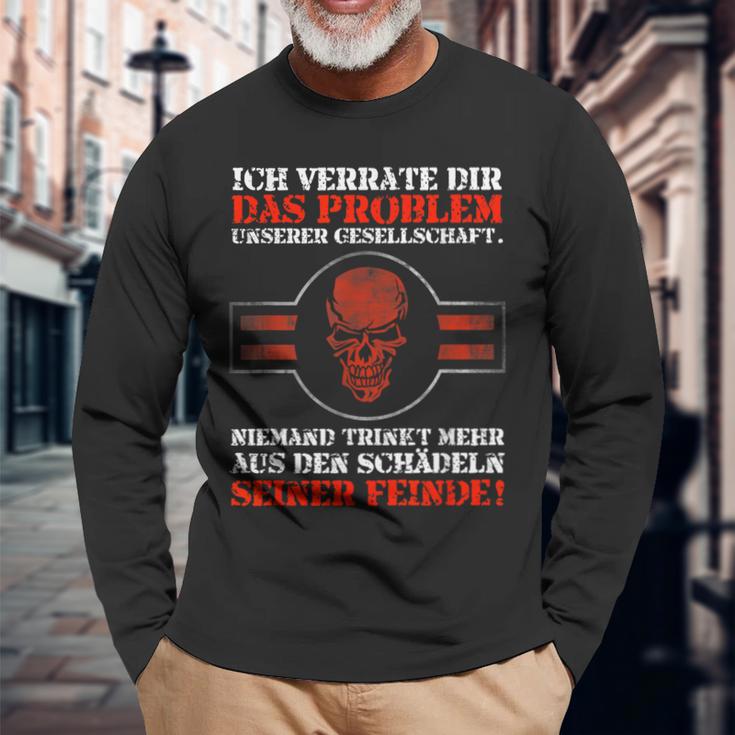 Problem Skull Enemies Nordic Mythology & Viking Langarmshirts Geschenke für alte Männer