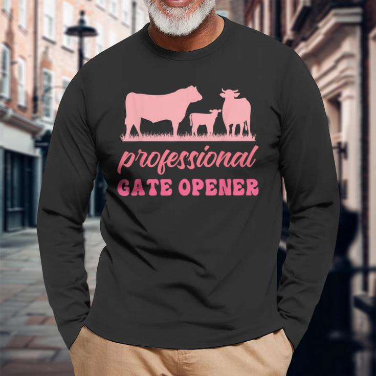 Professional Gate Opener Farm Apparel Long Sleeve T-Shirt Gifts for Old Men