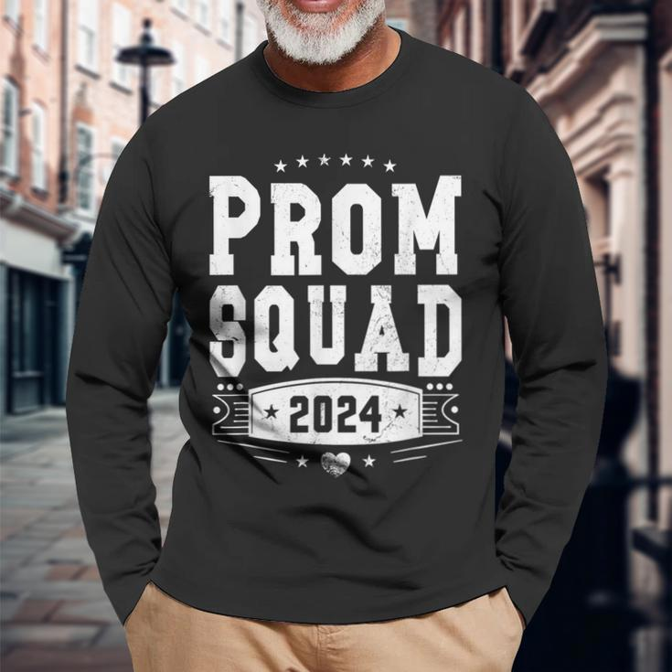 Prom Squad 2024 Graduate Prom Class Of 2024 Long Sleeve T-Shirt Gifts for Old Men