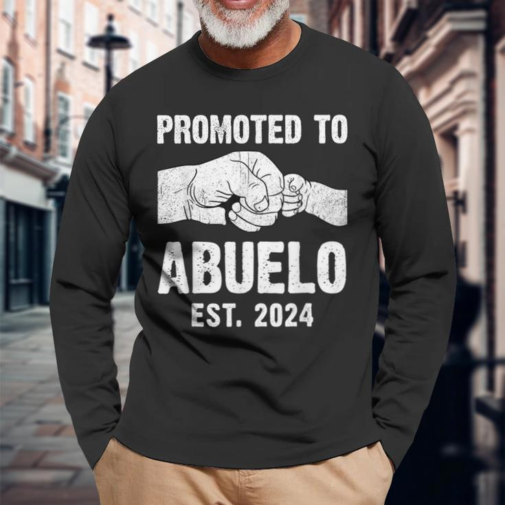 Promoted To Abuelo Est 2024 New Abuelo Father's Day Long Sleeve T-Shirt Gifts for Old Men