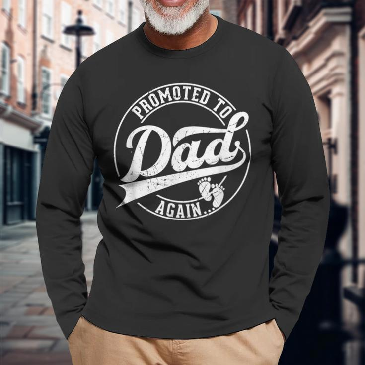 Promoted To Again Dad Pregnancy 2Nd 3Rd Time Dad Long Sleeve T-Shirt Gifts for Old Men