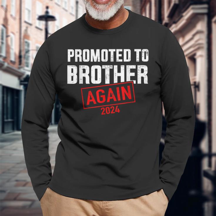 Promoted To Big Brother 2024 Again For New Baby Shower Long Sleeve T-Shirt Gifts for Old Men