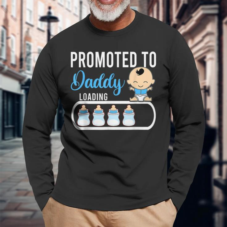 Promoted To Daddy Boy Pregnancy Announcement Dad Father Men Long Sleeve T-Shirt Gifts for Old Men
