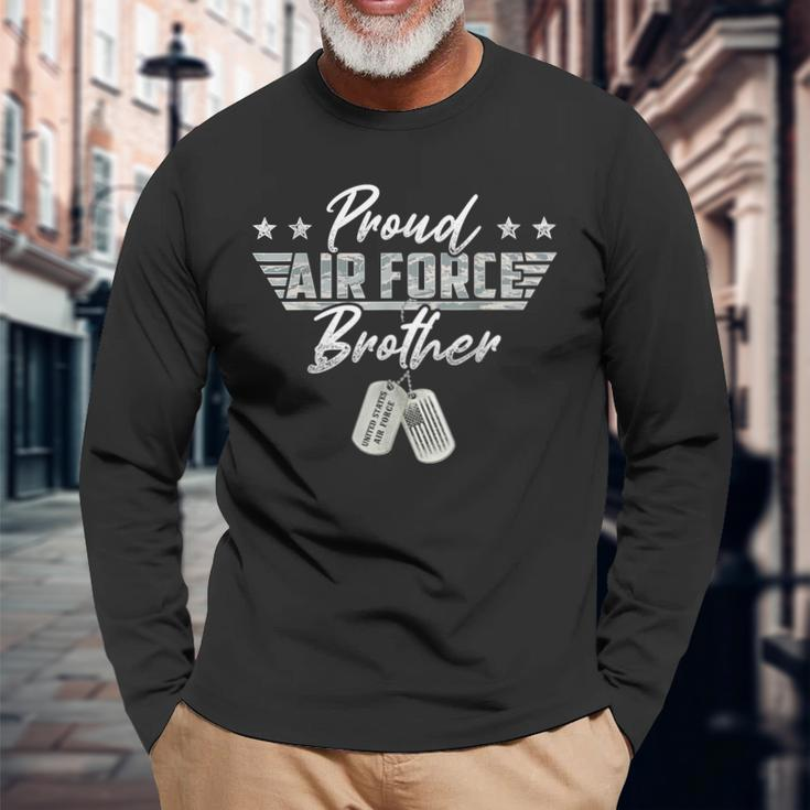 Proud Air Force Brother Military Air Force Family Matching Long Sleeve T-Shirt Gifts for Old Men