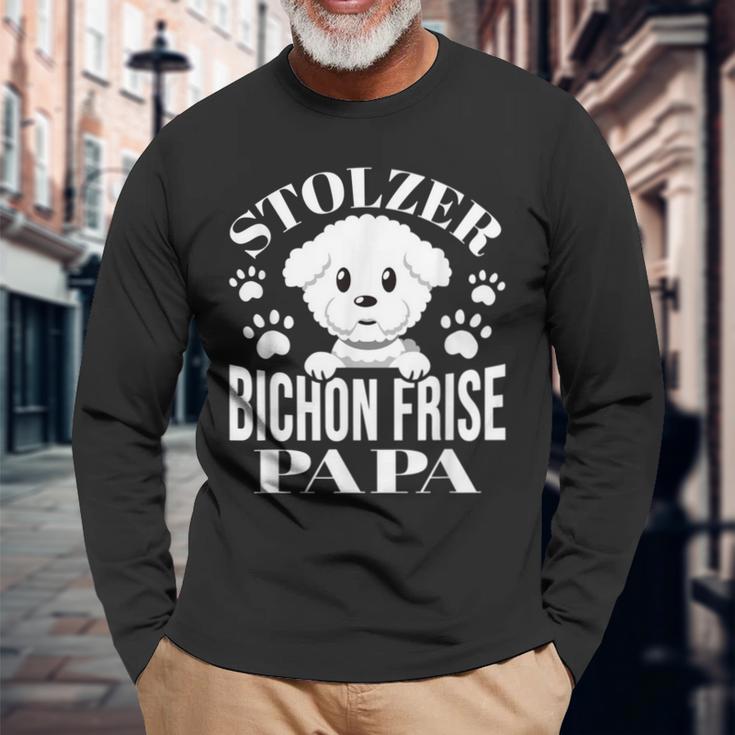 Proud Bichon Frise Papa Bichon Frise Langarmshirts Geschenke für alte Männer