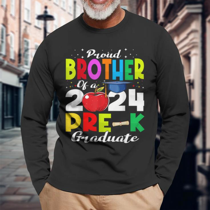 Proud Brother Of Pre-K Graduate 2024 Graduation Brother Long Sleeve T-Shirt Gifts for Old Men
