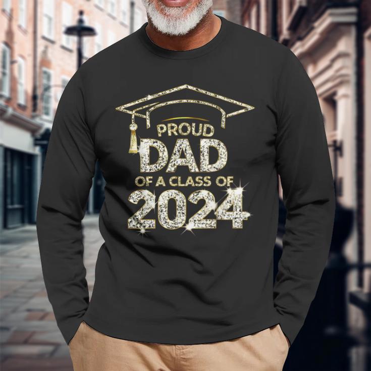 Proud Dad Of A Class Of 2024 Graduate Senior 24 Graduation Long Sleeve T-Shirt Gifts for Old Men