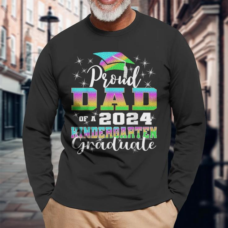Proud Dad Of Kindergarten Graduate 2024 Graduation Dad Long Sleeve T-Shirt Gifts for Old Men