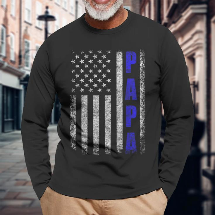 Proud Papa Fathers Day 2020 From Grandchildren Long Sleeve T-Shirt Gifts for Old Men