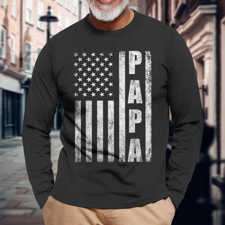 Proud Papa Fathers Day 2021 From Grandchildren Long Sleeve T-Shirt Gifts for Old Men