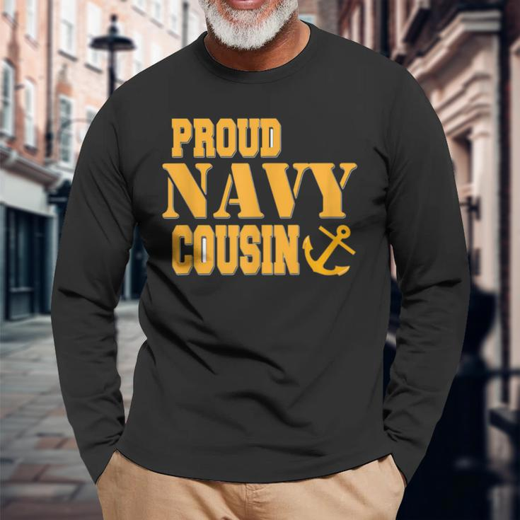Proud Us Navy Cousin Military Pride Long Sleeve T-Shirt Gifts for Old Men
