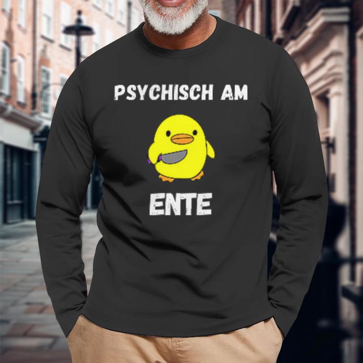 Psychisch Am Ente Witzige Süsse Geschenkidee Mann Frau Langarmshirts Geschenke für alte Männer