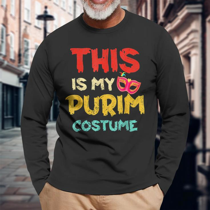 This Is My Purim Costume Happy Purim Jewish Long Sleeve T-Shirt Gifts for Old Men