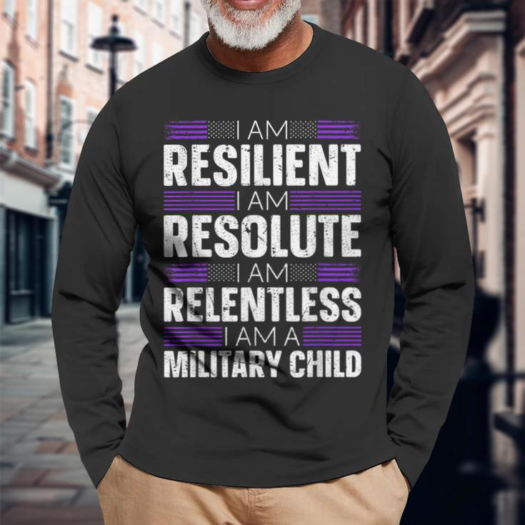 Purple Up I Am A Military Child Long Sleeve T-Shirt Gifts for Old Men