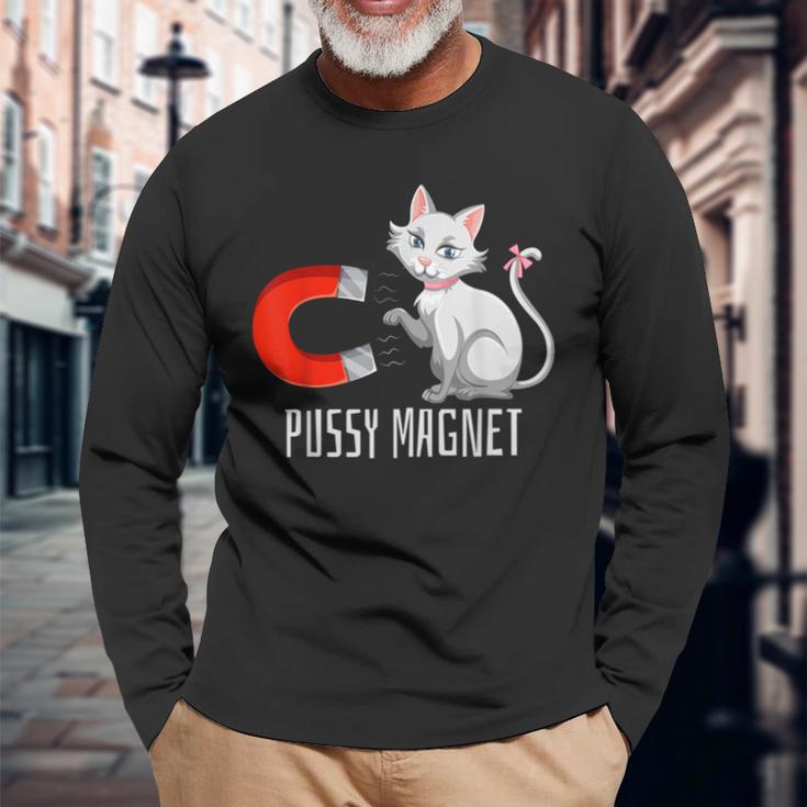 Pussy Magnet Cat Persons Attractive Magnet Langarmshirts Geschenke für alte Männer