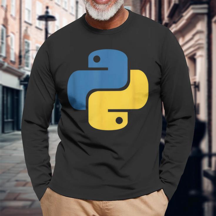 Python Logo Programmer Langarmshirts Geschenke für alte Männer