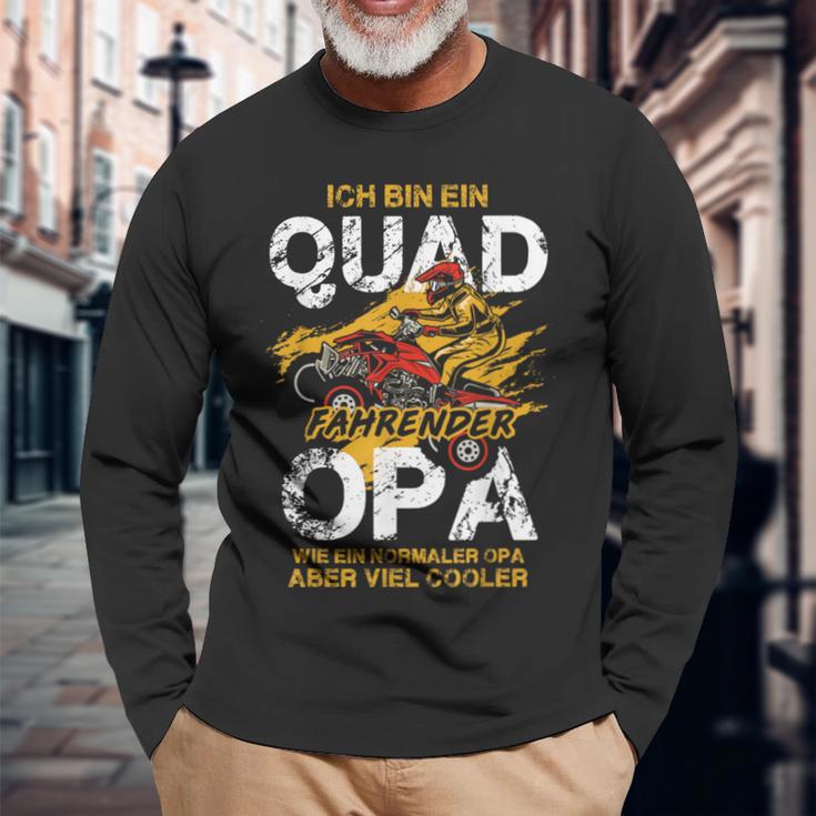 Quad Driving Grandpa Atv Opi Cool Grandad Quad Biker Langarmshirts Geschenke für alte Männer