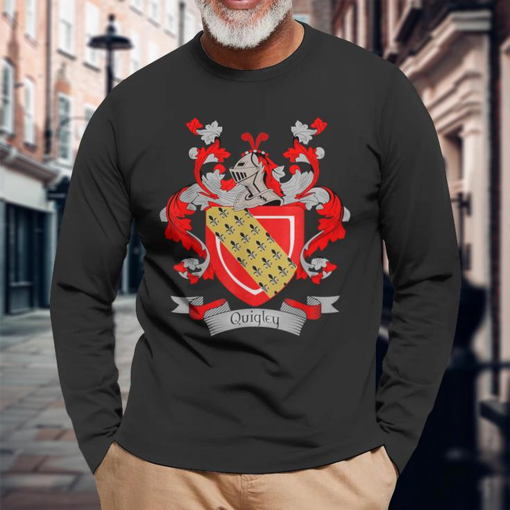 Quigley Coat Of Arms Quigley Surname Family Crest Long Sleeve T-Shirt Gifts for Old Men