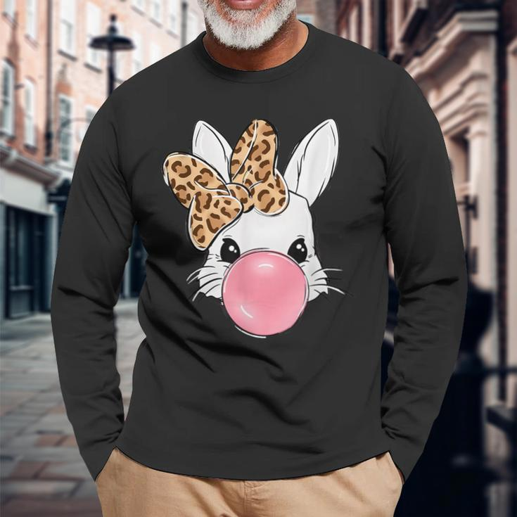 Rabbit Leopard Girls Long Sleeve T-Shirt Gifts for Old Men