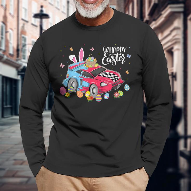 Race Car Happy Easter Eggs Bunny Toddler Racing Car Driver Long Sleeve T-Shirt Gifts for Old Men