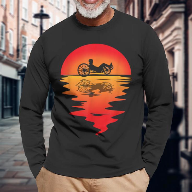 Recumbent Bike Trike For Cyclistsintage Triker At Sunset Langarmshirts Geschenke für alte Männer