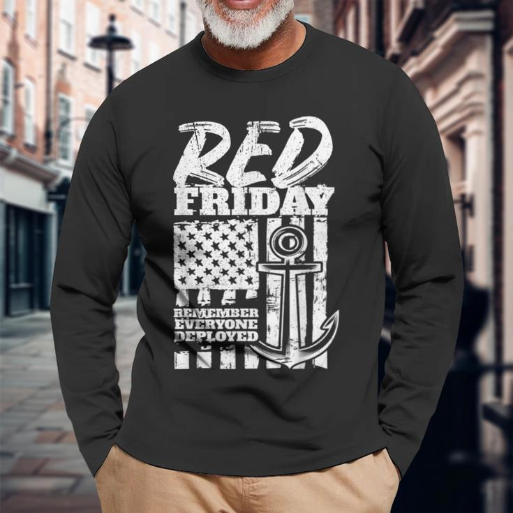 Red Friday Deployed Navy Family Long Sleeve T-Shirt Gifts for Old Men