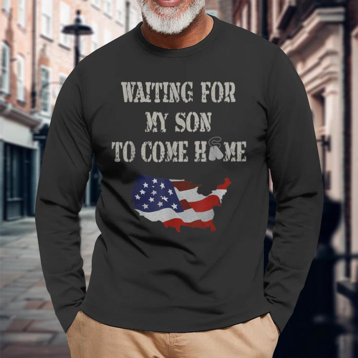 Red Friday Military Son Home From Deployment Long Sleeve T-Shirt Gifts for Old Men