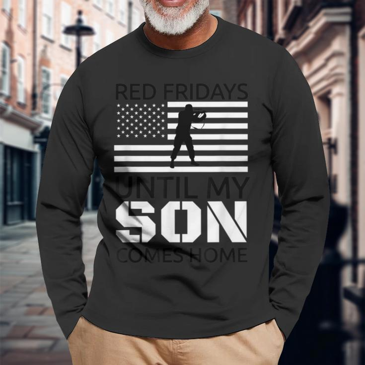 Red Fridays Son Deployed Military Veteran Long Sleeve T-Shirt Gifts for Old Men