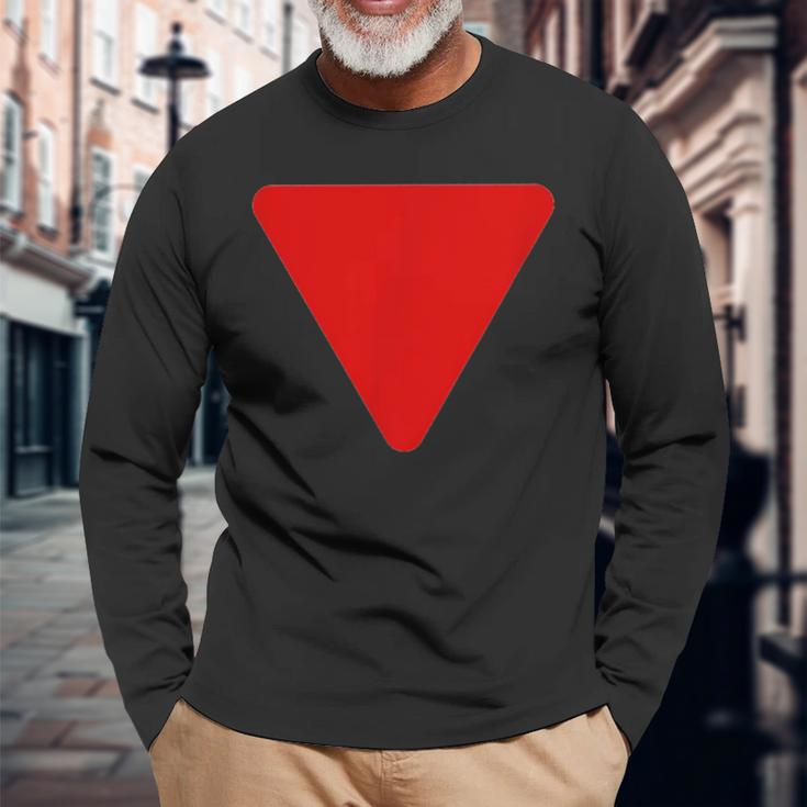 Red Triangle Symbol Of Resistance Free Palestine Gaza Long Sleeve T-Shirt Gifts for Old Men