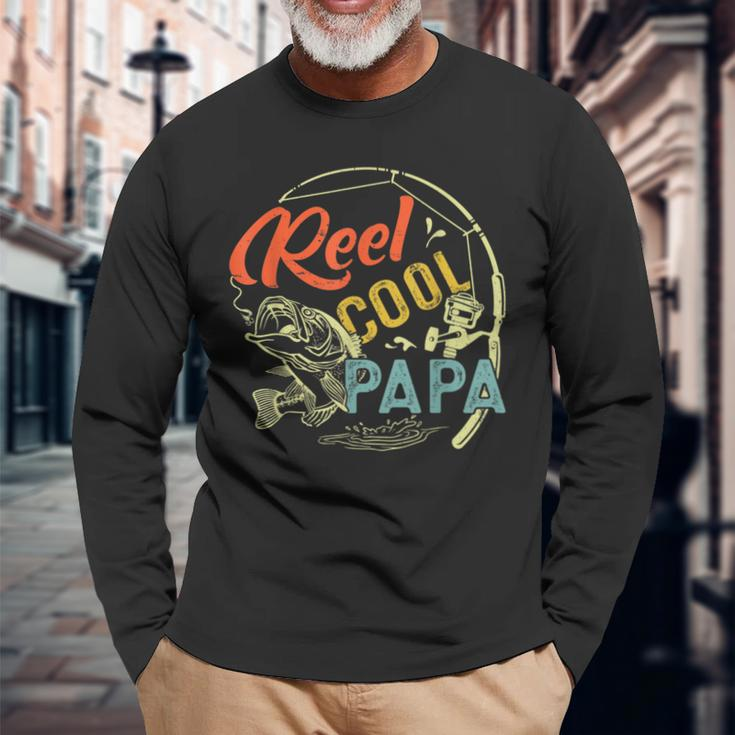 Reel Cool Papa Valentine Fathers Day Christmas Long Sleeve T-Shirt Gifts for Old Men