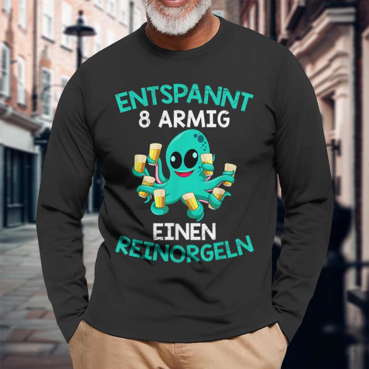 Relaxed Eight-Armed A Reinorgeln Saufen Party Malle Langarmshirts Geschenke für alte Männer