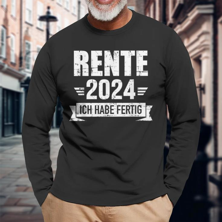 Rente 2024 Ich Habe Fertig Rentner Rentnerin In Ruhestand German Langarmshirts Geschenke für alte Männer